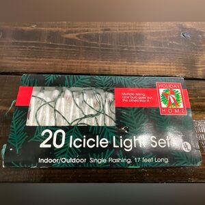 Vintage Strand of 20 Multicolor Icicle Christmas Lights Holiday Home IOB